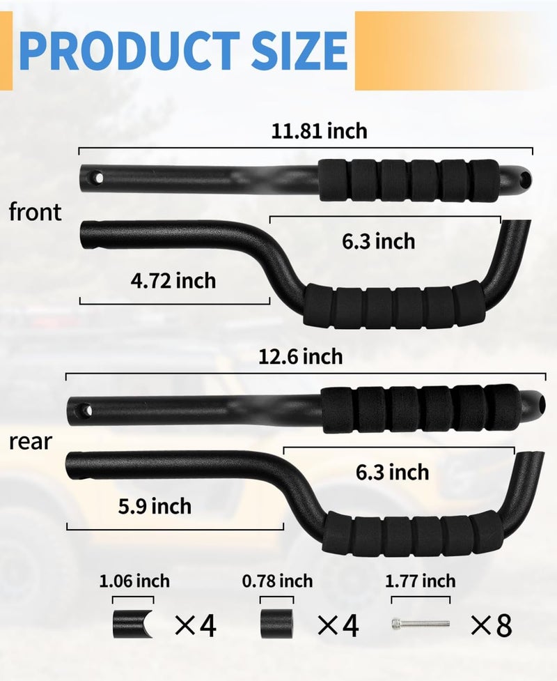 ROADER Front & Rear Roll Bar Grab Handles Compatible with 2024 2025 New Ford Bronco 2021 2022 2023 4 Door, Aluminum Alloy Grip Handles Bronco Interior Accessories, 4 Pack(Not Fit Bronco Sport) - Image 5